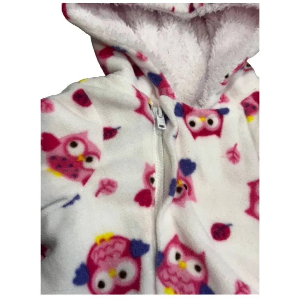 Cuddle Bear Collection Owl Sherpa Lined Onesie Bodysuit
